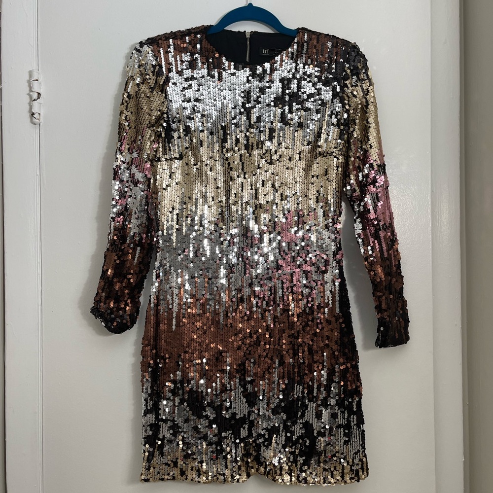 Zara Sequin Dress in Gold, Silver, and Black